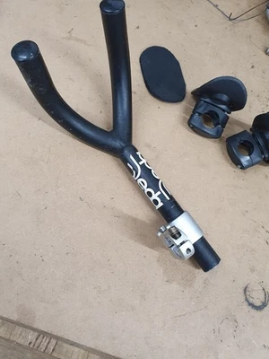 Deda Y Shaped Tri Bars And Pads Racing TT Triathlon Bike Used - Image 1 of 4
