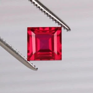 Mozambique Red Ruby Blood 5.30 Ct. Square Shape Loose Gemstone - Picture 1 of 5
