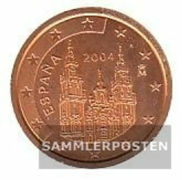 Spain e 2 2004 brillant uncirculated (BU) 2004 Kursmünze 2 cent - Image 1 of 1