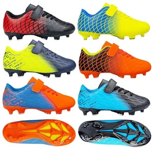 Jungen Nocken Kinder Fußballschuhe Sportschuhe Pendine Orange/Grün/Schwarz - Bild 1 von 37