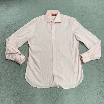 Camisa Isaia Napoli Para Hombre 16 1/2 42 Rosa Botón Informal Hecha en Italia Foto 1 de 4