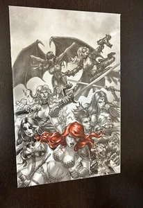RED SONJA Age Chaos #1 (Dynamite Comics 2020) -- B/W RED VIRGIN VARIANT -- NM- - Picture 1 of 2