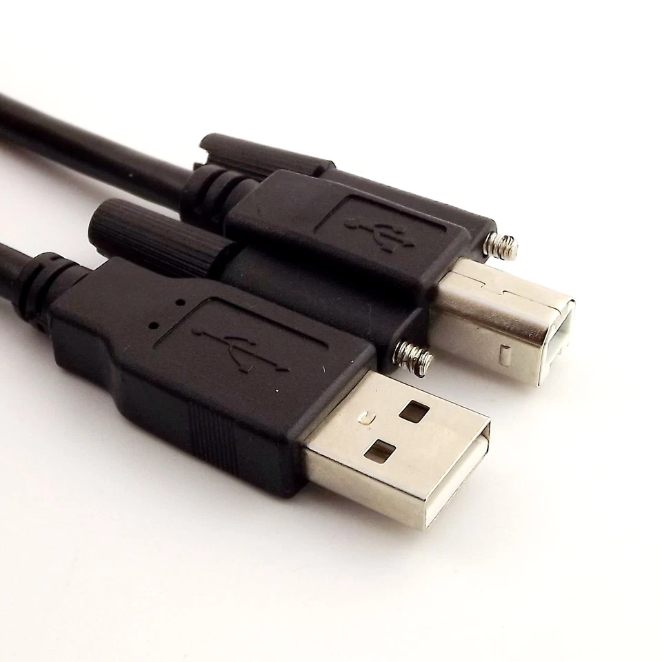 1x 10FT USB 2.0 A Male to B Male Data Cable with Screw Printer Panel Mount Cable - Image 1 of 1