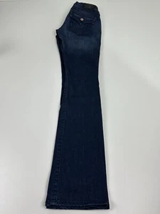 VtgTrue Religion Jeans Women Becky Flared Low Rise Dark Denim USA Size 24X33 - Picture 1 of 14