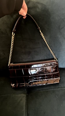 KATE SPADE~Knightsbridge Shayla~BOLSO DE HOMBRO~ARCO charol marrón Foto 1 de 4