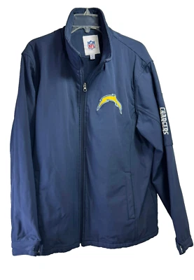 Jaqueta masculina NFL L.A. Chargers azul inchada com zíper e capuz - Tamanho: XL - Imagem 1 de 4