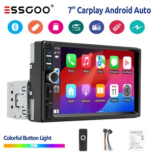 Autoradio 1DIN Con 7 Pollici IPS Schermo 7 colori MP5 FM Bluetooth FM AUX USB TF - Foto 1 di 15