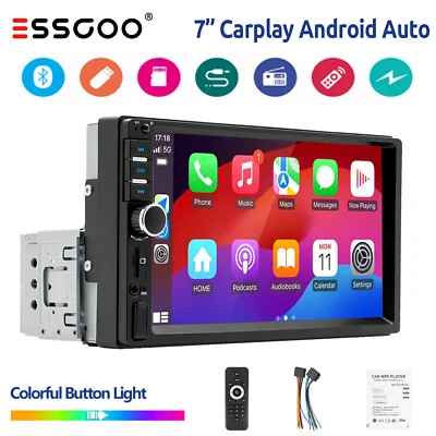 Autoradio 1DIN Con 7 Pollici IPS Schermo 7 colori MP5 FM Bluetooth FM AUX USB TF - Immagine 1 di 4