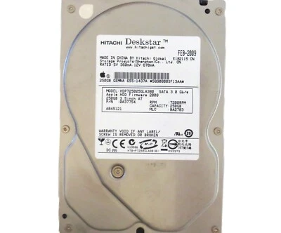 Hitachi HDP725025GLA380 0A37754 BA2783 (5Q9) China 250gb 3.5" Sata HDD 2009 - Image 1 of 4