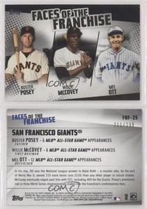 2019 Topps Faces of the Franchise Black Mel Ott Willie McCovey Buster Posey HOF