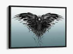 JUEGO DE TRONOS CUERVO TERCER OJO - EFECTO FLOTANTE LIENZO ARTE PARED IMPRESIÓN - AZUL - Imagen 1 de 12