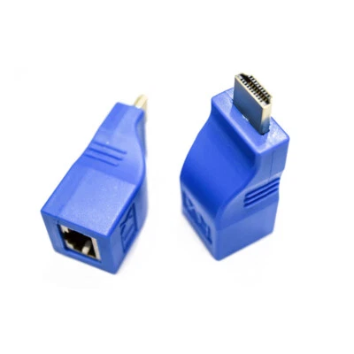 2PCS 4K 1080P HDMI Extender to RJ45 Over Cat 5e/6 Network LAN Ethernet Adapter ↷ - Image 1 of 4