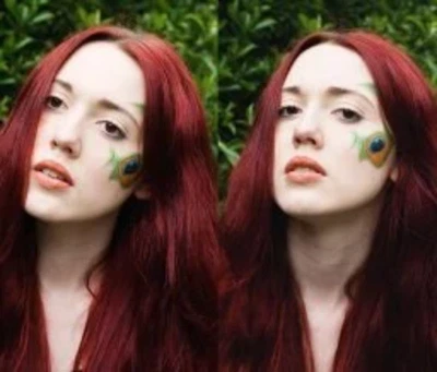 INKWEAR Pretty Peacock feather temporary face tattoo, quicker than make-up - 9 x 13 cm