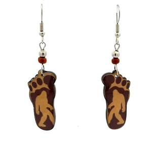 Bigfoot Silhouette Dangle Earring - Picture 1 of 6