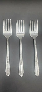 International Silver Wm Rogers & Son - Gardenia - 3 Dessert Forks - 6.5" - Picture 1 of 2