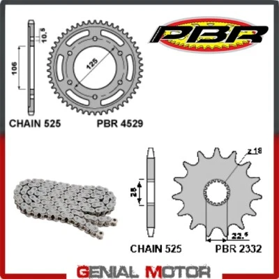 Kit de cadena y piñones EK1279G 16/42/525 PBR TRIUMPH BONNEVILLE 2016 > 2018 Foto 1 de 2