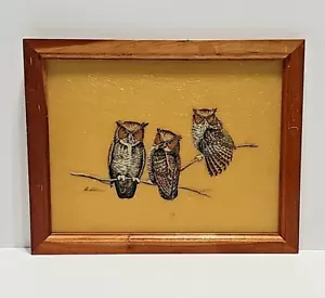 Fiberglass Owls Theme Framed Sign Grace Gilmore Rustic Cabin Woodland Theme READ - Picture 1 of 9