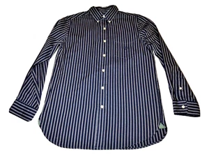 Camicia uomo Chaps Ralph Lauren Crest bottoni blu navy a righe in rilievo taglia small - Foto 1 di 11