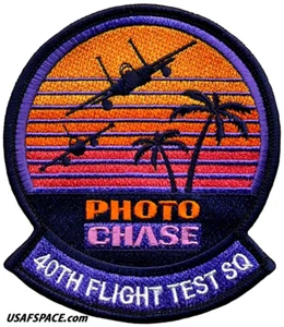 USAF 40TH FLIGHT TEST SQ -40 FLTS- PHOTO CHASE -Eglin AFB, FL- ORIGINAL PATCH - Picture 1 of 6