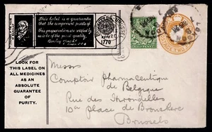 1920 Advertising 2d Stationery Envelope House of BARCLAY Medicines + 1/2d PERFIN - Picture 1 of 2