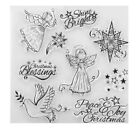 9 CHRISTMAS CLEAR STAMPS-XMAS ANGELS/DOVE/STARS-GREETINGS STAMP-PEACE/JOY-CARDS