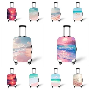 Ocean Beach Travel Luggage Protective Suitcase Elastic Cover Bag Dust Proof - Picture 1 of 25