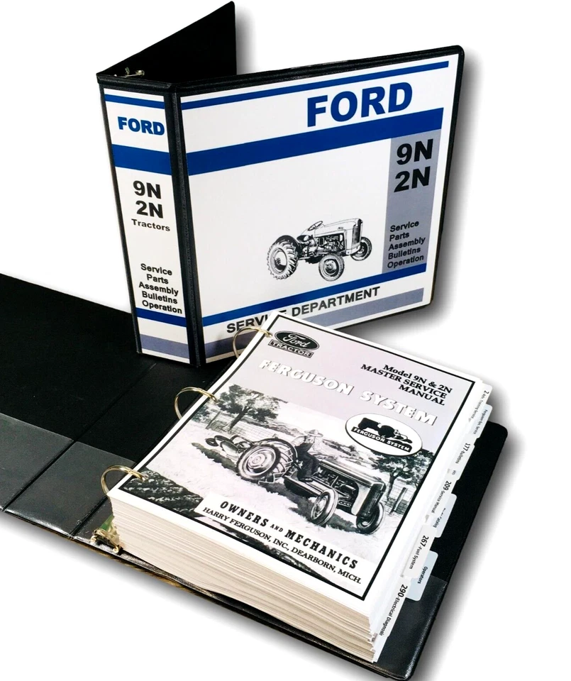 Ford 9N 2N Tractor Master Service Repair Manual Parts Operators Book Set 836Pgs - Image 1 of 4