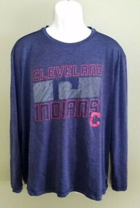 MLB Cleveland Indians Herren XL blau TX3 cool lang Steve T-Shirt Pullover