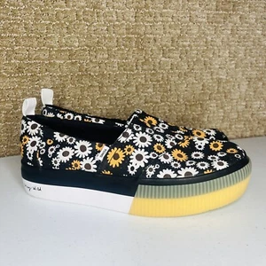 Toms Alpargata Boardwalk Floral Plateau Schwarz Sneaker Freizeitschuhe Damen 6,5 - Bild 1 von 6