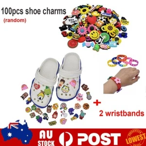 AU Random 100Mixed PVC Shoes Charm Fruit Music Animal Ball For Croc And Jibbitz - Picture 1 of 12