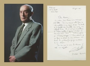 Pierre Boulle (1912-1994) - Autore del Pianeta delle Scimmie - Lettera firmata + Foto - Foto 1 di 5