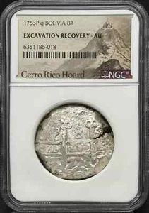 1753 Bolivia Silver 8 REALES NGC AU-50 - Picture 1 of 2