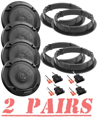 Kenwood 300 vatios 6,5" delanteros y traseros coche altavoces y kit para Volkswagen 1998-2013 Foto 1 de 3