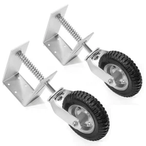 Ruedas de rueda giratorias universales de 8" de 2 piezas neumático sin planas montaje con resorte - Imagen 1 de 5