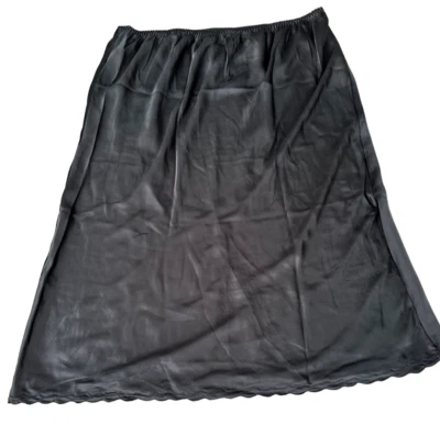 Ventura Talla Grande Satén Medio Slip - 2X NEGRO (Abertura Trasera) #1623 NUEVO Foto 1 de 4