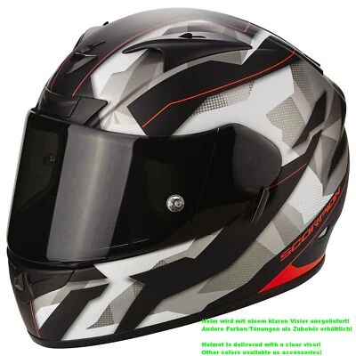 Scorpion EXO-710 AIR FURIO Motorrad Integralhelm Sport - schwarz grau rot - Bild 1 von 4