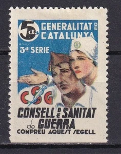 Etiqueta Política SCW Edifil 2971 GENERALITAT CATALUNYA SANITAT DE GUERRA (4) - Imagen 1 de 2