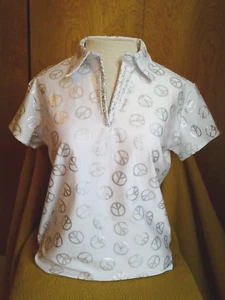 Ladies White & Silver Top, X Large - Picture 1 of 5