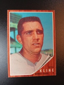 SET BREAK 1962 Topps Vintage Baseball EX #216 Ron Kline Detroit Tigers Card 