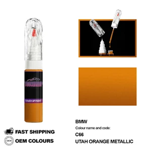 FOR BMW UTAH ORANGE C66 Touch Up Paint Pen Brush Fix Kit Scratch Chip Set Mark - Picture 1 of 8