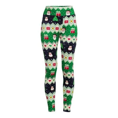 No Boundaries Juniors' Velour Leggings Christmas Super Plush Sizes S,XXL,XXXL - Image 1 of 4