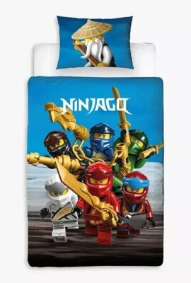 Lego Ninjago Edredón y Funda de Almohada Set Cama Individual Reversible 100% Algodón - NUEVO  Foto 1 de 4