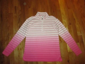 Damen T by Talbots rosa gestreift ombre 1/4 Reißverschluss Sweatshirt Größe P Petite - Bild 1 von 5
