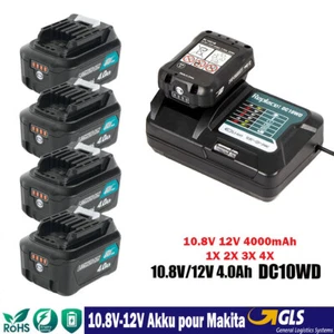 pour Makita Batterie CXT 10,8V 12V 4,0Ah BL1041B BL1021B BL1016 DC10WD Chargeur - Foto 1 di 34