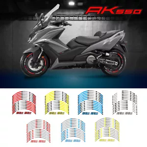 FOR KYMCO AK550 MOTORCYCLE RIM STRIPES WHEEL DECALS TAPE STICKERS STEREO PASTERS - Picture 1 of 17