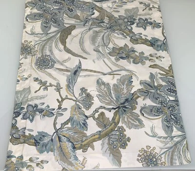 1 Pottery Barn Pillow Sham Standard Caesarea Blue Floral Paisley Organic Cotton - Image 1 of 4