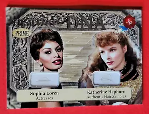 SCHEDA RELIQUIA CIOCCA DI CAPELLI SOPHIA LOREN #d1/2 KATHERINE HEPBURN HISTORIC DNA PRIME - Foto 1 di 2