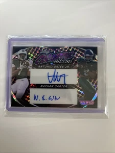 2024 Leaf Vivid Colorful Combos Antonio Gates Jr Nathan Carter Dual Auto 1/5 Hit - Picture 1 of 2