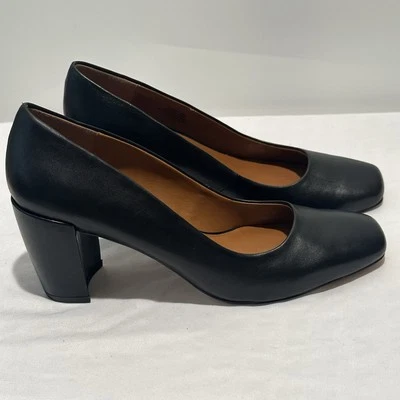 Zapatos de salón clásicos H by HALSTON Whitney negros punta cuadrada tacón alto talla 8 M Foto 1 de 4