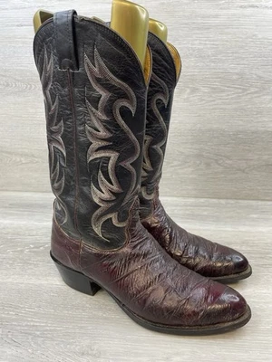 Botas de Vaquero del Oeste Nocona 50673 Para Hombre 9D Negro Piel de Anguila Cereza EE. UU. De Colección Foto 1 de 4